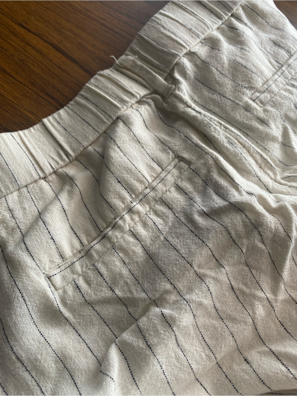 a new day white Pinstripe Relaxed Linen/Rayon Pants - Picture 4 of 7